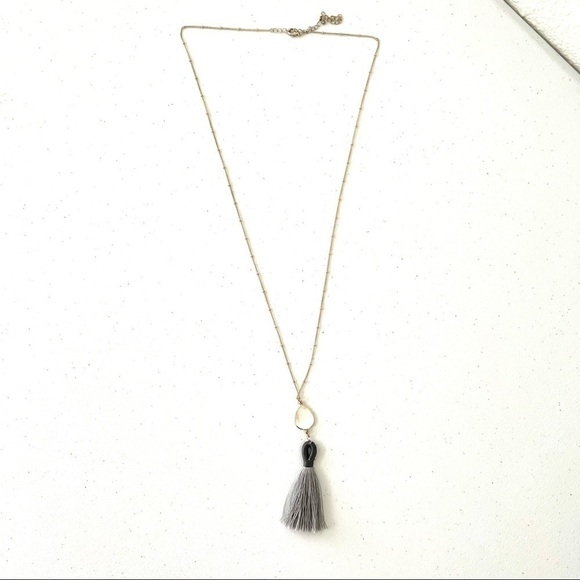 Tassel Pendant Long Necklace with Pearl Bead‎ - Picture 1 of 3